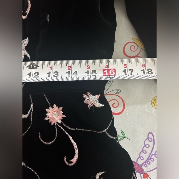 RARE Vintage Ungaro Ter Black Velvet Embroidered Jacket Sz 12 - Picture 13 of 15